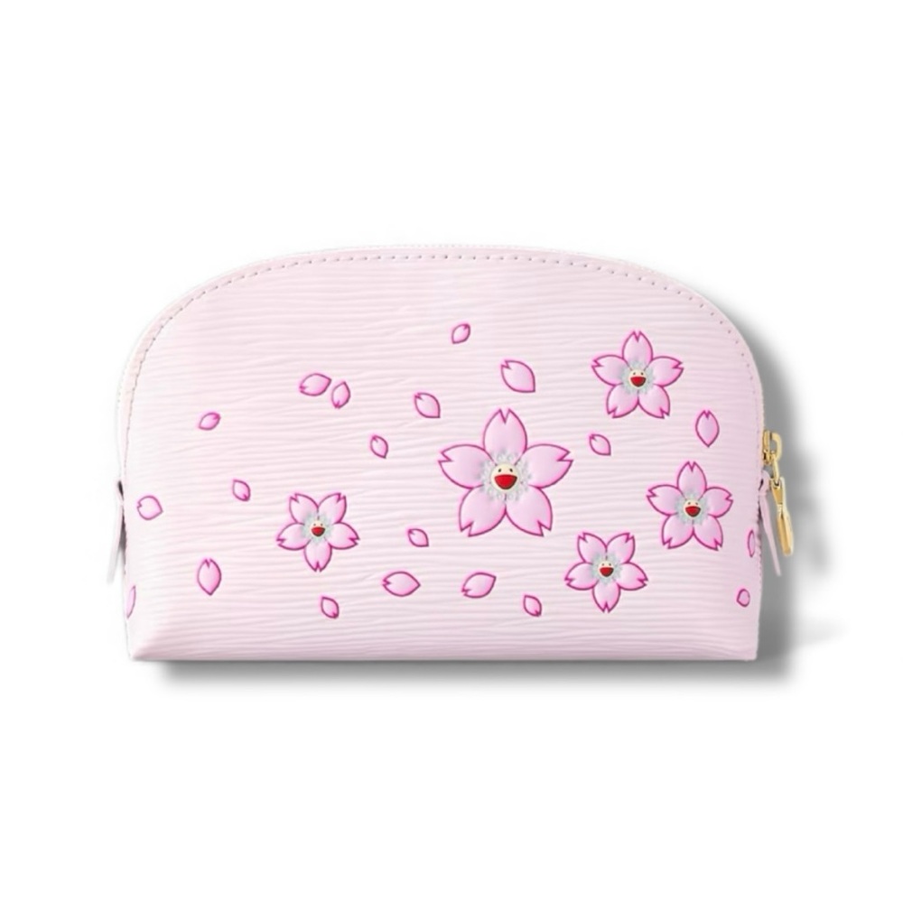 🆕💞LV x MURAKAMI Epi-Grained Leather Cosmetic Pouch Cherry Blossom • SAKURA PINK - Picture 4 of 13